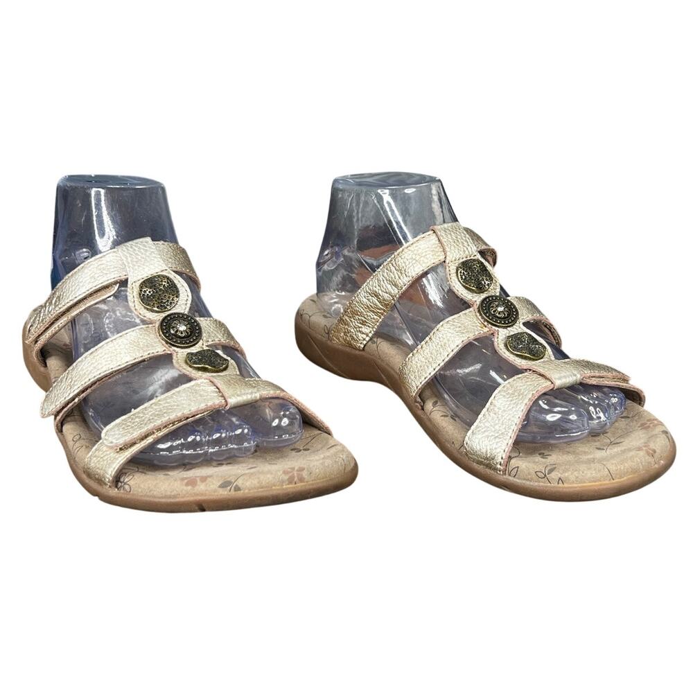 Taos Women’s Prize 4 Gold Leather Slip On Slide Sandal Size US 8 - Picture 5 of 10